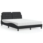 vidaXL Lit avec matelas noir 140x200 cm similicuir