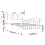 vidaXL Cadre de lit métal sans matelas avec pied de lit noir 100x190cm