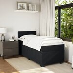vidaXL Sommier à lattes de lit avec matelas noir 90x190 cm simple velours