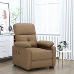 vidaXL Fauteuil inclinable électrique Marron Tissu