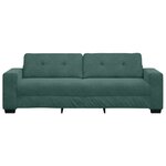 Canapé 3 places vidaXL Vert Foncé 180 cm en Velours