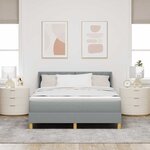 vidaXL Lit à Ressorts avec matelas Gris clair 160 x 200 cm tissu