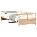 vidaXL Lit de jour naturel 90x200 cm bois de pin massif