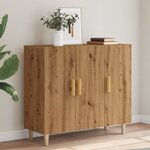 vidaXL Buffet chêne artisanal 90x34x80 cm bois d'ingénierie