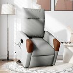 vidaXL Fauteuil inclinable de massage électrique gris nuage tissu