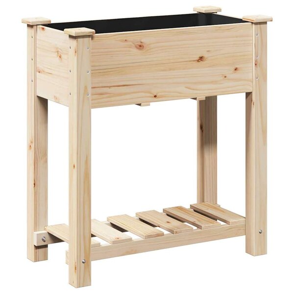 vidaXL Cache-pot de jardin avec étagère Beige 71 x 37 x 76.5 cm