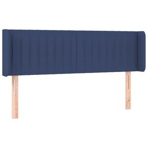 vidaXL Tête de lit avec oreilles Bleu 147x16x78/88 cm Tissu