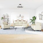 vidaXL Ensemble de canapés 4 Pièces avec coussins Crème Velours