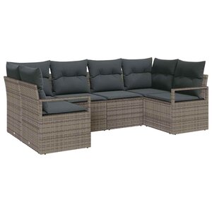 vidaXL Ensemble de canapé de jardin avec coussin 6 Pièces Gris