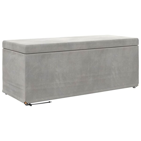 vidaXL Tabouret Gris clair 101 x 41 x 40 cm Velours et Bois Composite