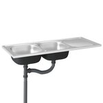 vidaXL Évier de cuisine à double évier argenté 1200x500x155 mm inox