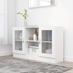 vidaXL Armoire à vitrine Blanc 120x30 5x70 cm Bois d'ingénierie