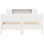 vidaXL Cadre de lit sans matelas blanc 135x190 cm bois de pin massif