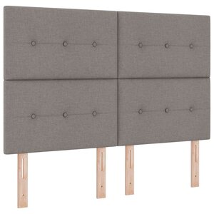 vidaXL Lit à ressorts avec matelas avec LED Taupe 140 x 190 cm tissu