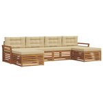 vidaXL Ensemble de canapés d'extérieur 6 pc Naturel et Beige