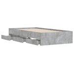 vidaXL Cadre de lit avec tiroirs sans matelas gris béton 90x190 cm