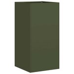 vidaXL Jardinière vert olive 40x40x80 cm acier laminé à froid