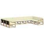 vidaXL Ensemble de canapés d'extérieur 10 Pièces Blanc et crème