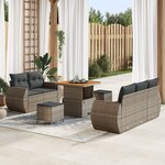 vidaXL Ensemble de canapé de jardin 8 Pièces Gris polyrotin