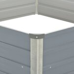 vidaXL Jardinière 129 x 129 x 46 cm cm Acier galvanisé Gris