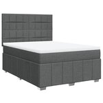 vidaXL Sommier à lattes de lit avec matelas Gris foncé 140x190cm Tissu