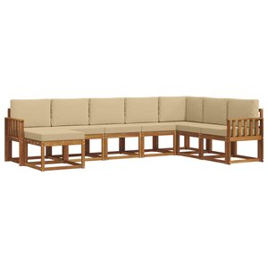 vidaXL Ensemble de canapés d'extérieur 8 pc Naturel et Beige
