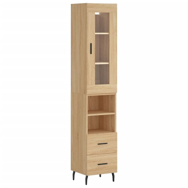 vidaXL Buffet haut Chêne sonoma 34 5x34x180 cm Bois d'ingénierie