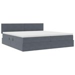 vidaXL Lit de Rangement avec matelas Gris foncé 200 x 200 cm Velours