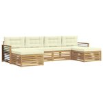 vidaXL Ensemble de canapés d'extérieur 6 pc Blanc et crème