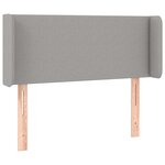 vidaXL Tête de lit avec oreilles Gris clair 93x16x78/88 cm Tissu
