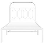 vidaXL Cadre de lit métal avec tête de lit blanc 90x200 cm
