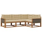 vidaXL Ensemble de canapés d'extérieur 4 pc Naturel et Beige