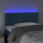 vidaXL Tête de lit à LED Bleu foncé 90x5x78/88 cm Velours