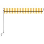 vidaXL Auvent automatique capteur de vent/LED 400x350cm Jaune et blanc