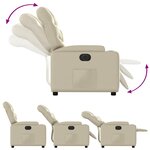 vidaXL Fauteuil inclinable électrique Crème Similicuir