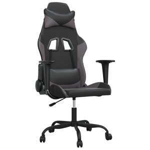 vidaXL Chaise de jeu Noir et gris Similicuir