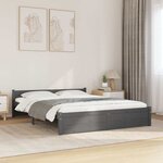 vidaXL Cadre de lit sans matelas gris bois massif 135x190 cm