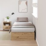 vidaXL Lit de rangement en chêne 90 x 200 cm