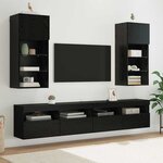 vidaXL Meubles TV muraux 2 Pièces Chêne noir 40 5 x 30 x 90 cm