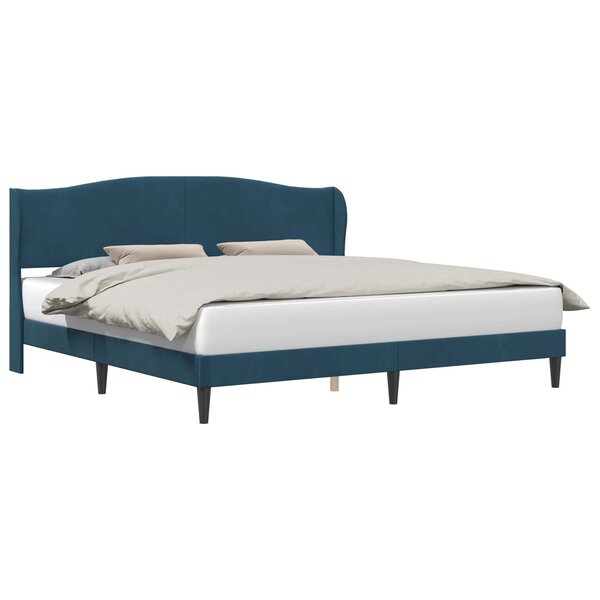 vidaXL Cadre de lit avec tête de lit Bleu 200 x 200 cm Velours