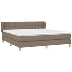 vidaXL Sommier à lattes de lit avec matelas Taupe 180x200 cm Tissu
