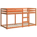 vidaXL Lit superposé cire marron 80x200 cm bois de pin massif