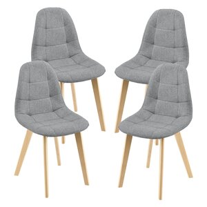 Lot de 4 chaises de salle à manger 86 x 53 x 47 cm gris clair 03_0006770