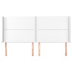 vidaXL Tête de lit avec oreilles Blanc 203x16x118/128 cm Similicuir