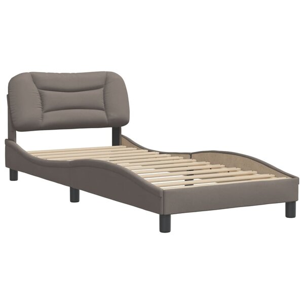 vidaXL Cadre de lit avec tête de lit Taupe 80x200 cm Tissu