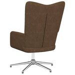vidaXL Chaise de relaxation avec tabouret Marron Tissu