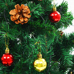 vidaXL Arbre de Noël artificiel pré-éclairé avec boules vert 210 cm