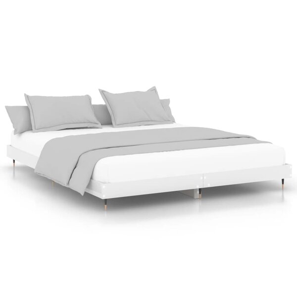 vidaXL Cadre de lit sans matelas blanc brillant 140x200 cm