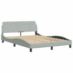 vidaXL Cadre de lit avec LED sans matelas Hanko gris clair 120x200cm velours
