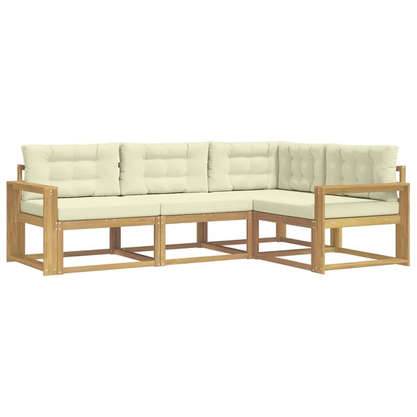 vidaXL Ensemble de canapés d'extérieur 3 Pièces Blanc et crème Polyester